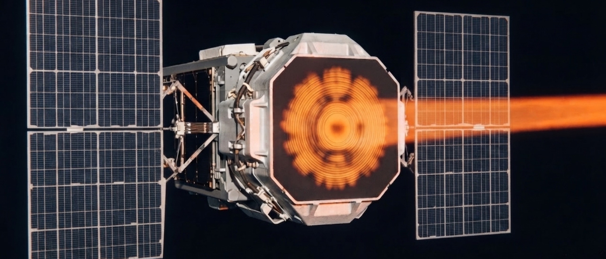 A Helios Cell receiving power in orbit