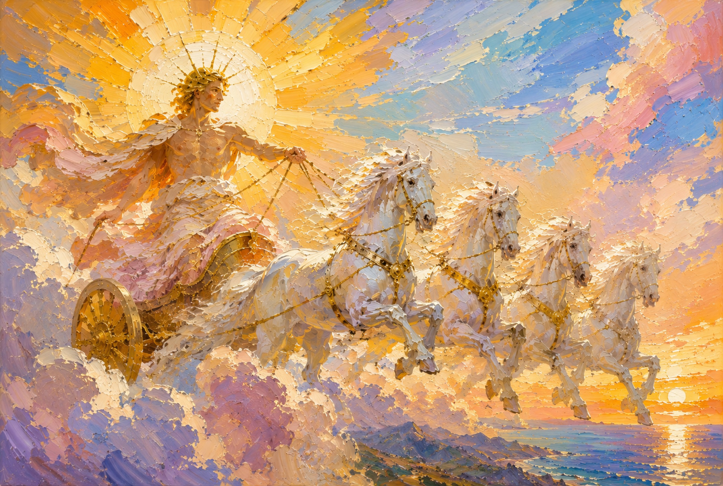 Helios driving the sun across the sky