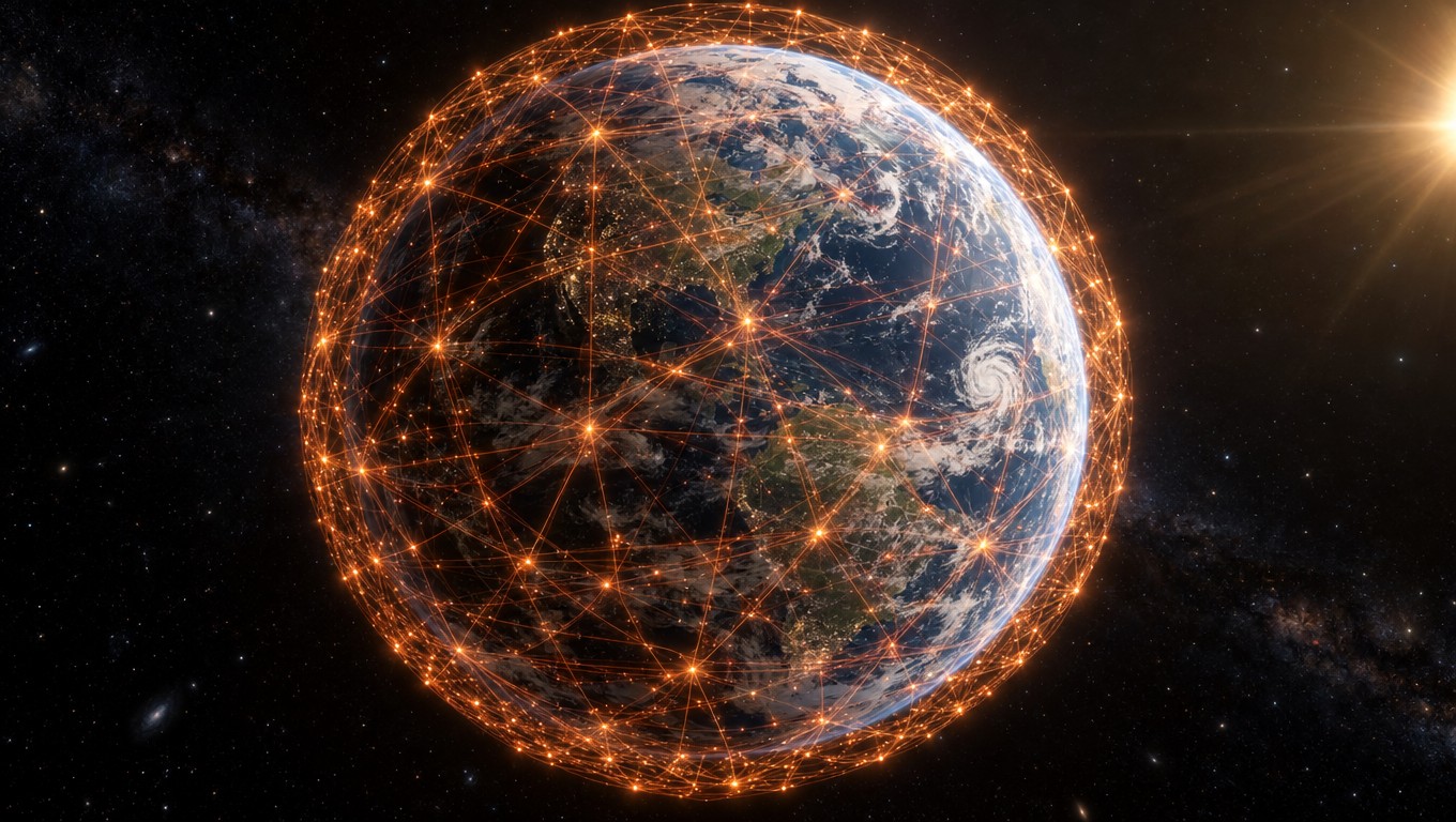 地球周辺の電力網の構想イメージ（CG）